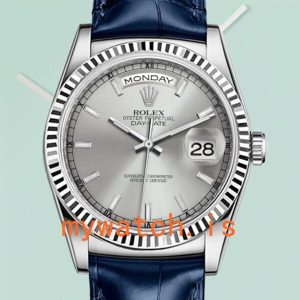 Rolex Day-Date m118139-0097 Mens 36mm Leather Strap Silver Dial: A Timeless Masterpiece
