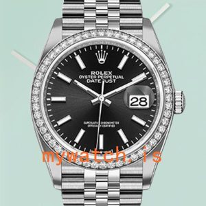 Rolex Datejust Ladies 36mm m126284rbr-0007 Black Dial Diamond Bezel: A Timeless Elegance
