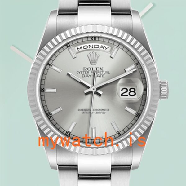 Rolex Day-Date 36mm Mens 118239 Silver Dial Stainless Steel: Authentic vs. Replica